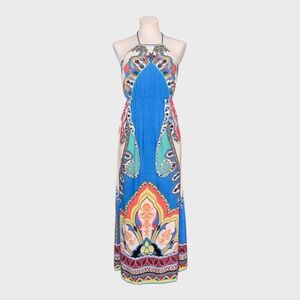 Flying Tomato Paisley Print Halter Maxi Dress